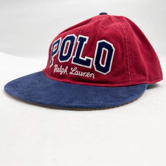 POLO RALPH LAUREN Logo Twill Flat Bill Baseball Ball Cap Hat, WINE, NAVY - Picture 7 of 15
